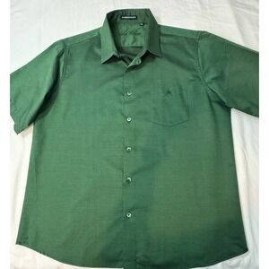 Scot Wilson Men Shirt Green Short Sleeve‎ Egyptian Cotton Size L/XL